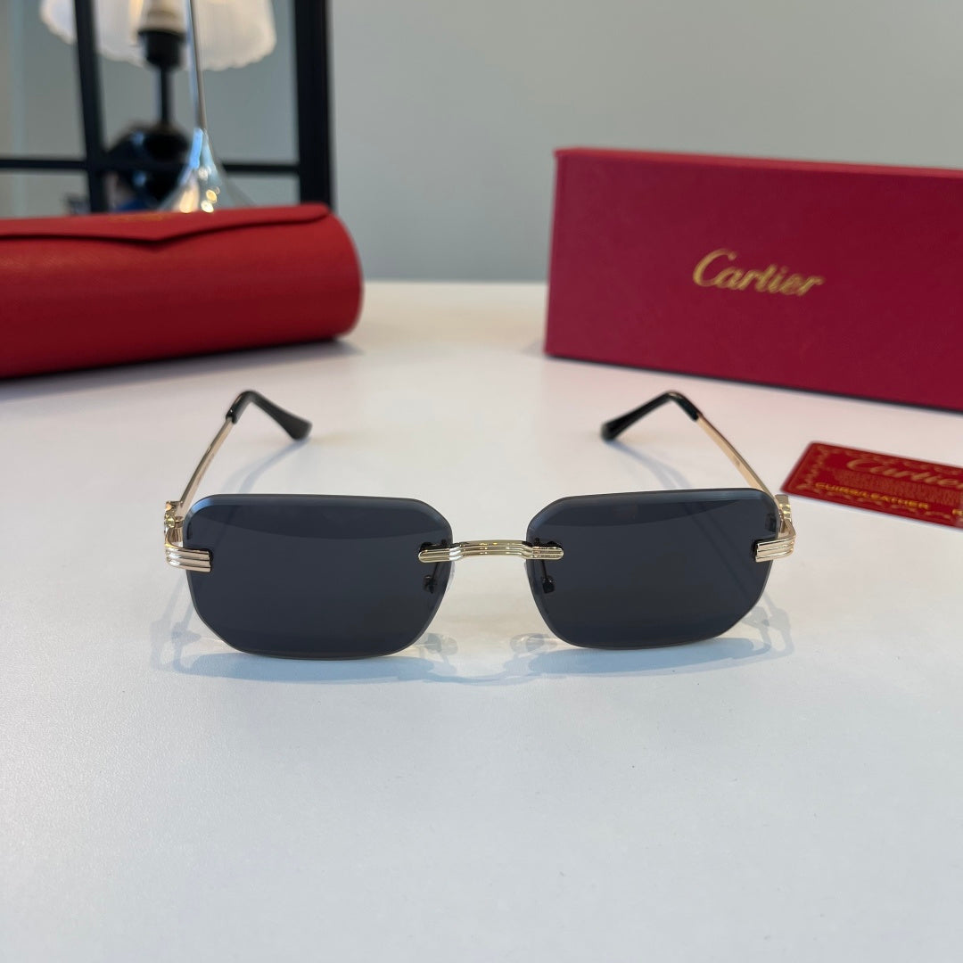 Cartier Lightweight Metal Rimless Silver Lens Sunglasses for Men & Wo - 372282 - detail image 2