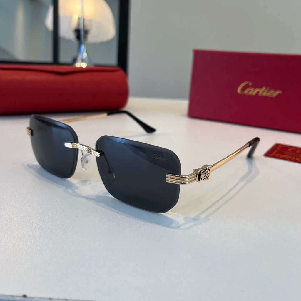 Cartier Lightweight Metal Rimless Silver Lens Sunglasses for Men & Wo - 372282 - detail image 3