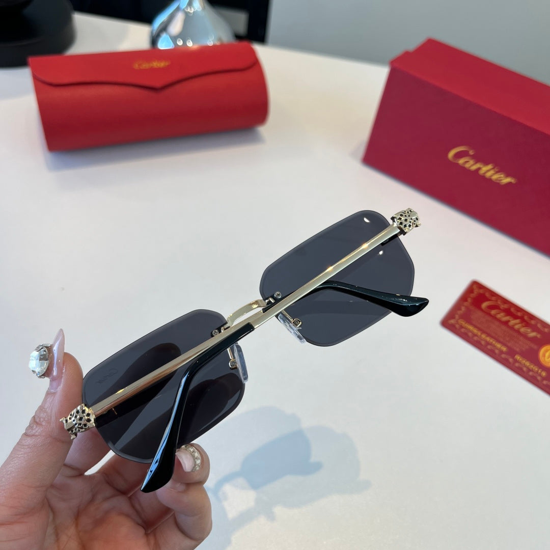 Cartier Lightweight Metal Rimless Silver Lens Sunglasses for Men & Wo - 372282 - detail image 7