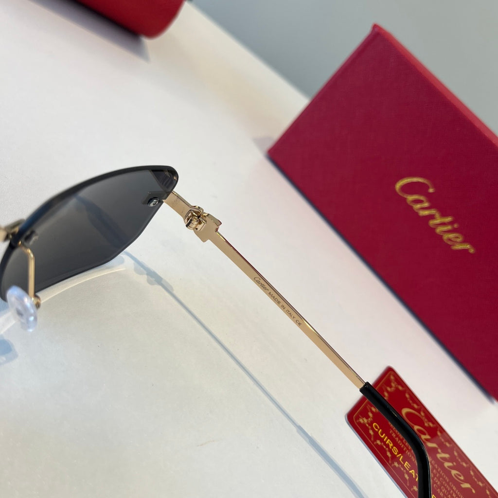 Cartier Lightweight Metal Rimless Silver Lens Sunglasses for Men & Wo - 372282 - detail image 9