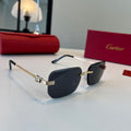 Cartier Lightweight Metal Rimless Silver Lens Sunglasses for Men & Wo - 372282