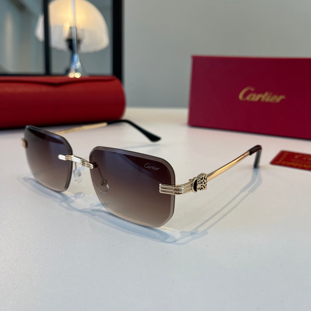 Cartier Lightweight Metal Rimless Silver Lens Sunglasses for Men & Wo - 372283 - detail image 3