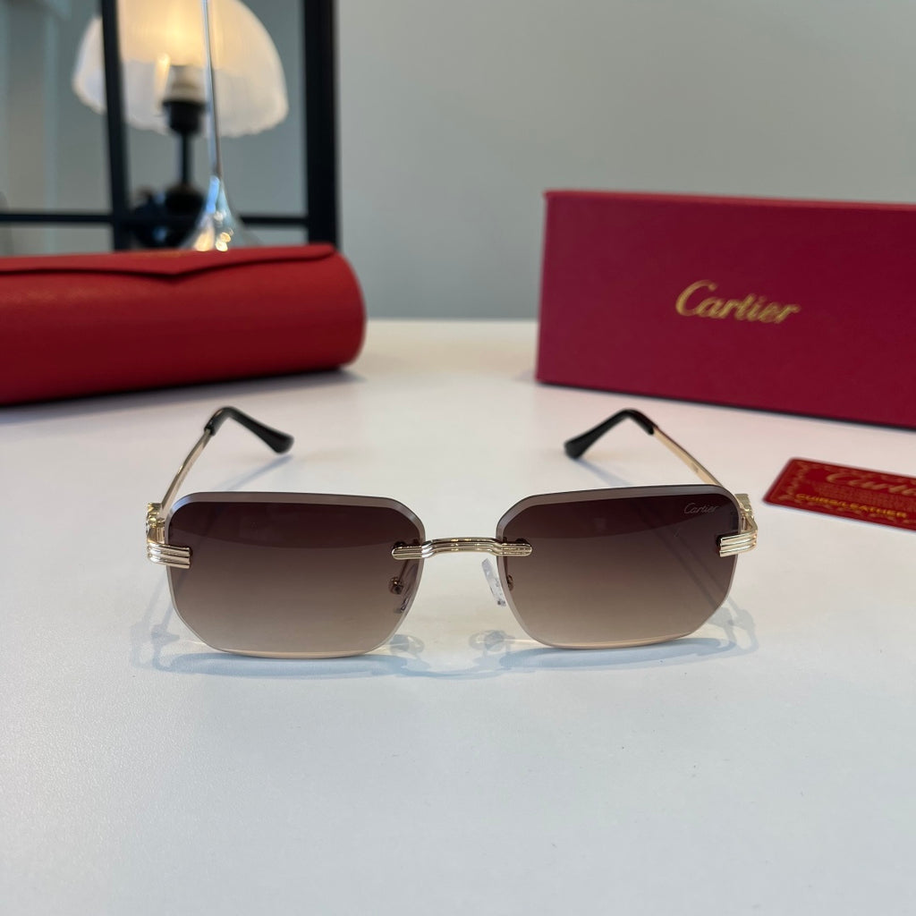 Cartier Lightweight Metal Rimless Silver Lens Sunglasses for Men & Wo - 432392 - detail image 2
