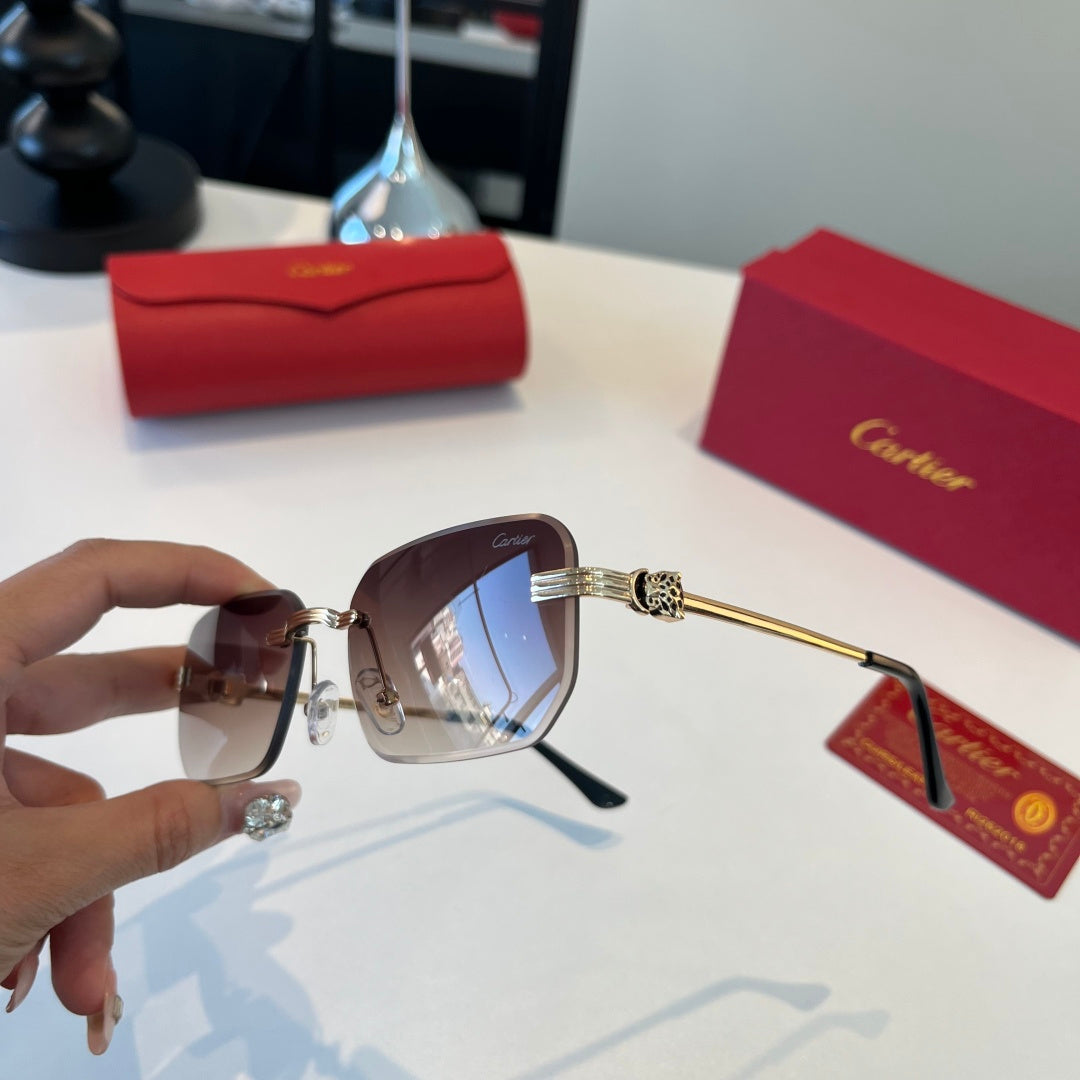 Cartier Lightweight Metal Rimless Silver Lens Sunglasses for Men & Wo - 372283 - detail image 4