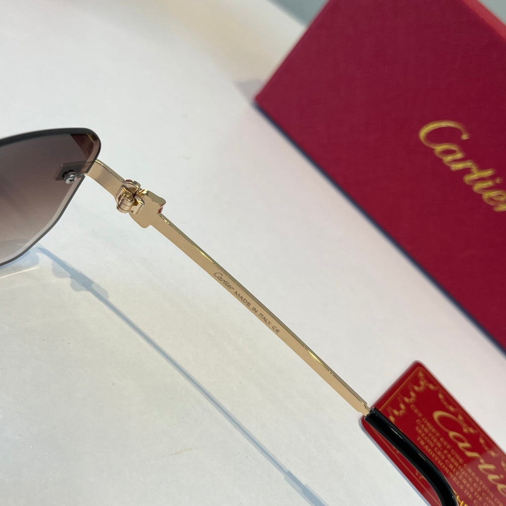 Cartier Lightweight Metal Rimless Silver Lens Sunglasses for Men & Wo - 372283 - detail image 10