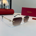 Cartier Lightweight Metal Rimless Silver Lens Sunglasses for Men & Wo - 372283