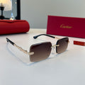 Cartier Lightweight Metal Rimless Red Lens Sunglasses for Men & Women - 465815