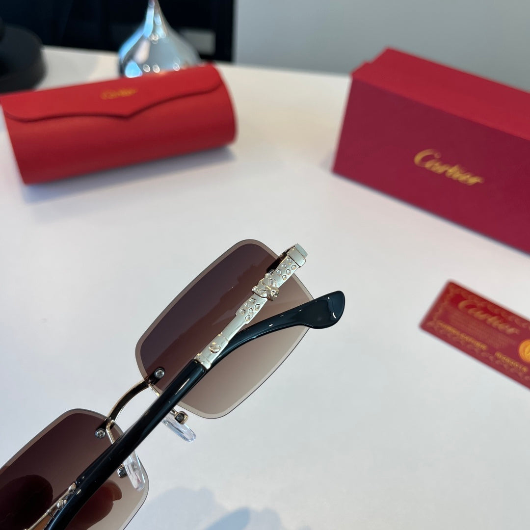 Cartier Lightweight Metal Rimless Red Lens Sunglasses for Men & Women - 372284 - detail image 7