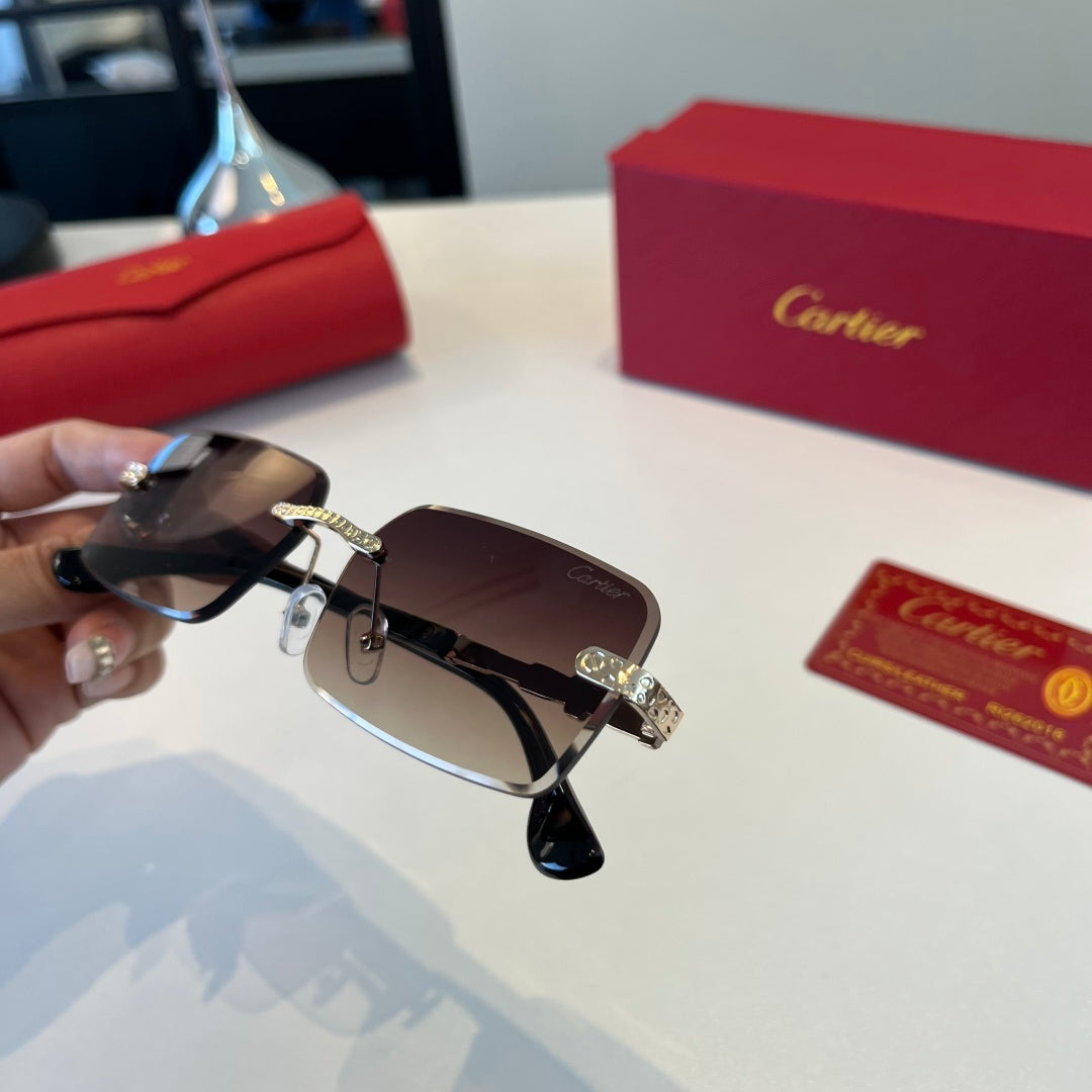 Cartier Lightweight Metal Rimless Red Lens Sunglasses for Men & Women - 465815 - detail image 6