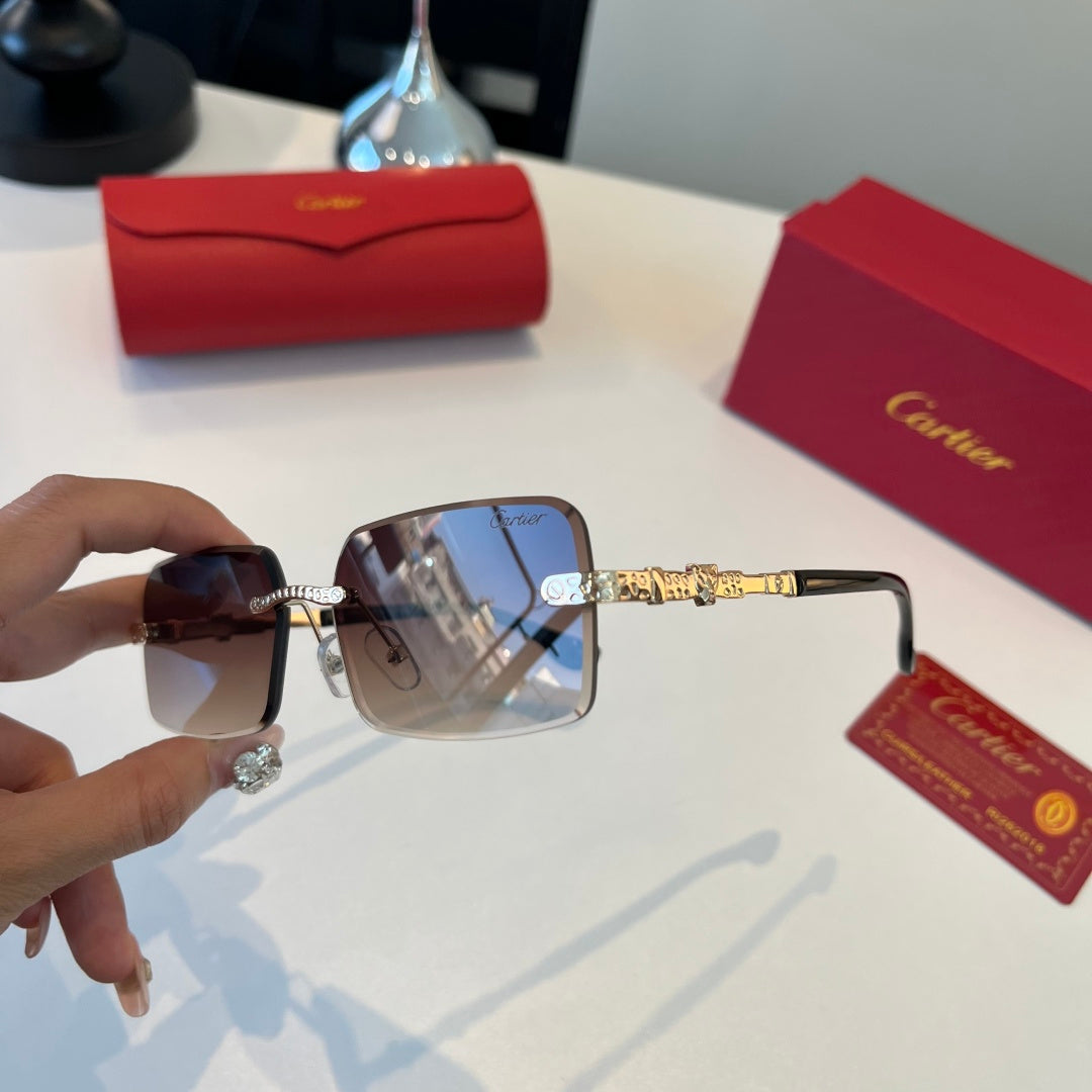 Cartier Lightweight Metal Rimless Red Lens Sunglasses for Men & Women - 372284 - detail image 4