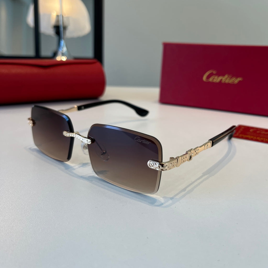 Cartier Lightweight Metal Rimless Red Lens Sunglasses for Men & Women - 465815 - detail image 3