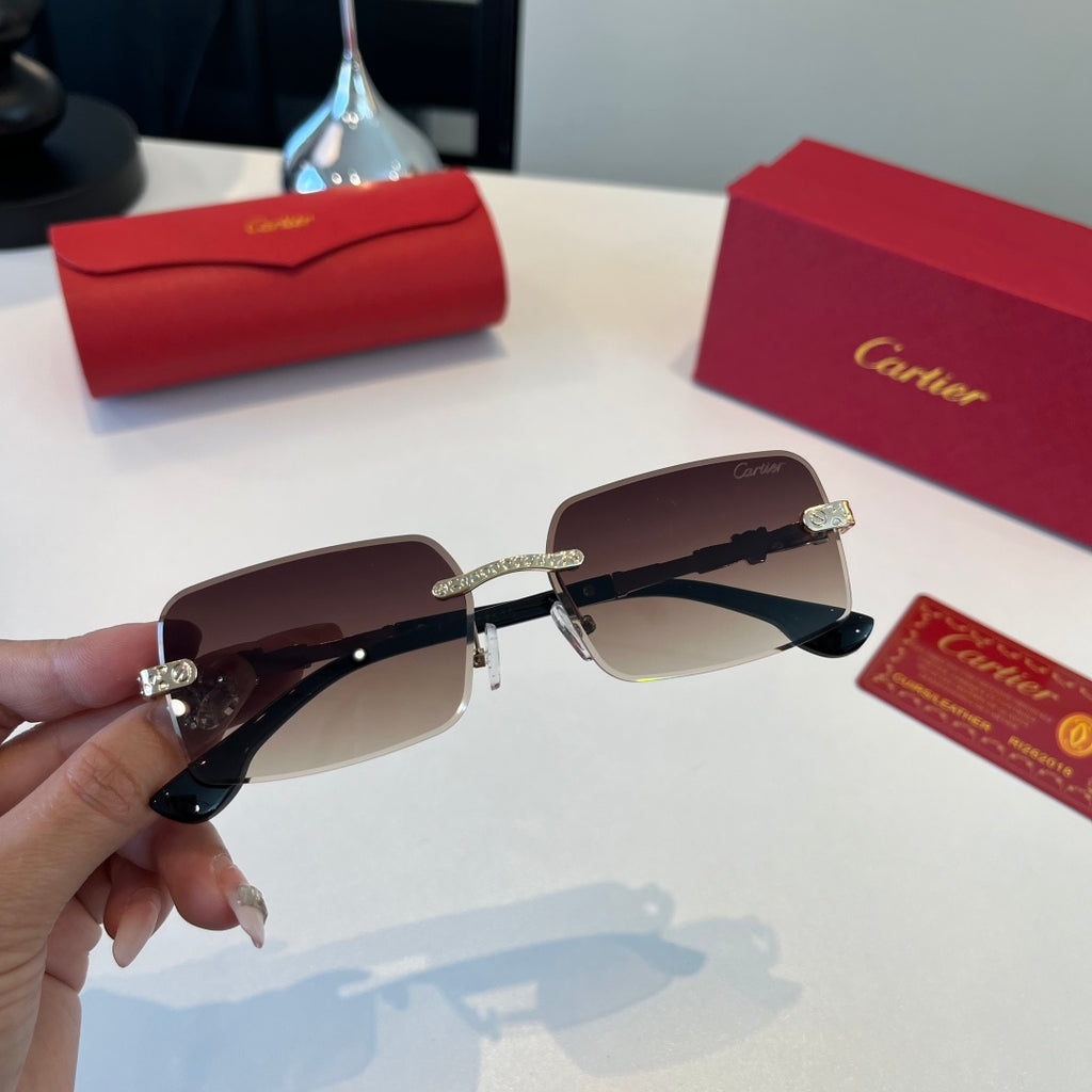 Cartier Lightweight Metal Rimless Red Lens Sunglasses for Men & Women - 372284 - detail image 5