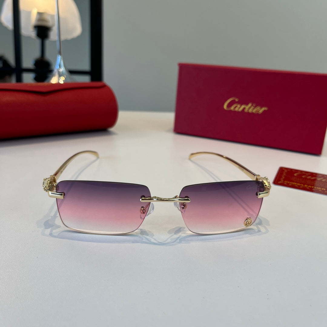 Cartier Lightweight Metal Rimless Silver Lens Sunglasses for Men & Wo - 432394 - detail image 2