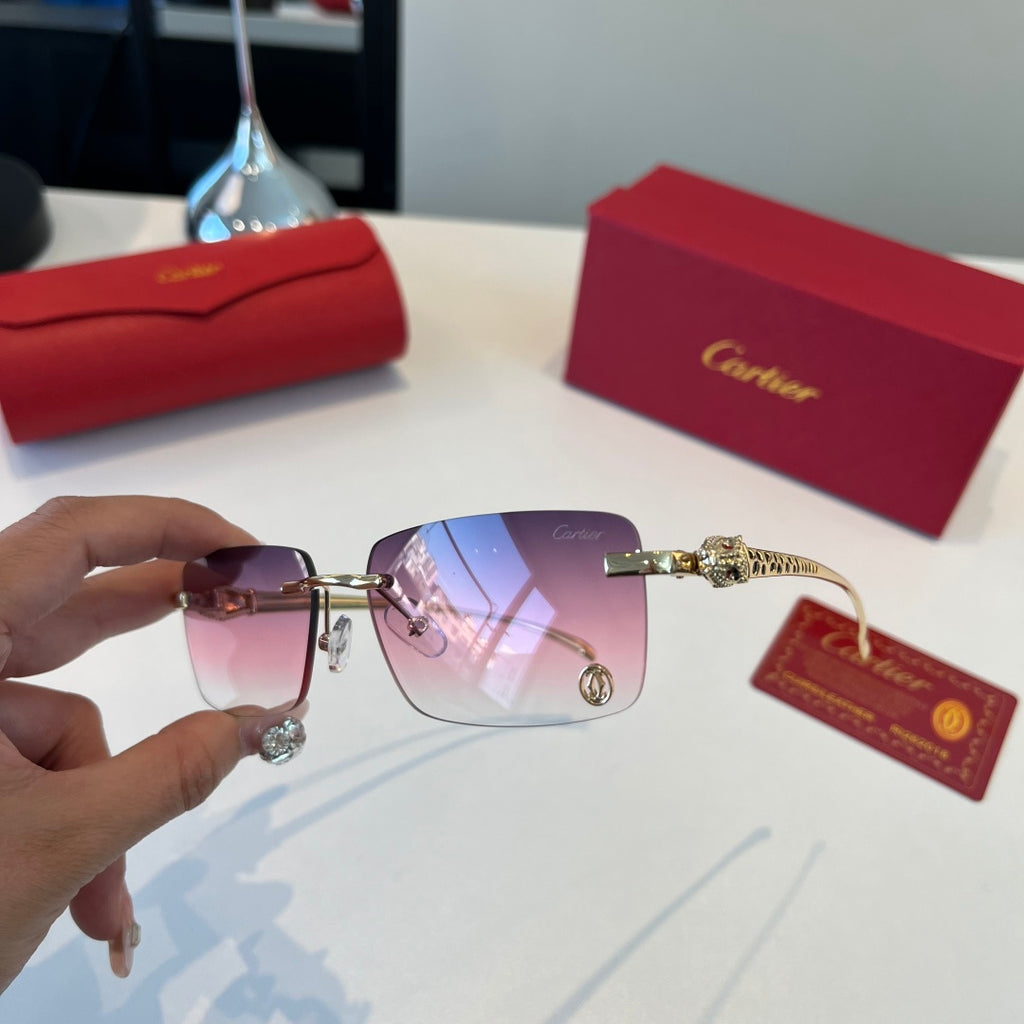 Cartier Lightweight Metal Rimless Silver Lens Sunglasses for Men & Wo - 432394 - detail image 4