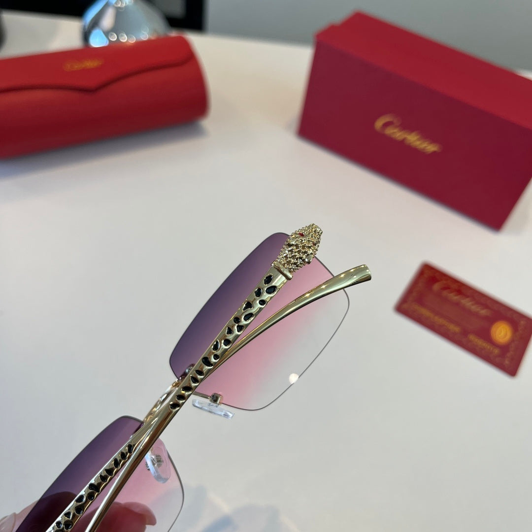 Cartier Lightweight Metal Rimless Silver Lens Sunglasses for Men & Wo - 372285 - detail image 7