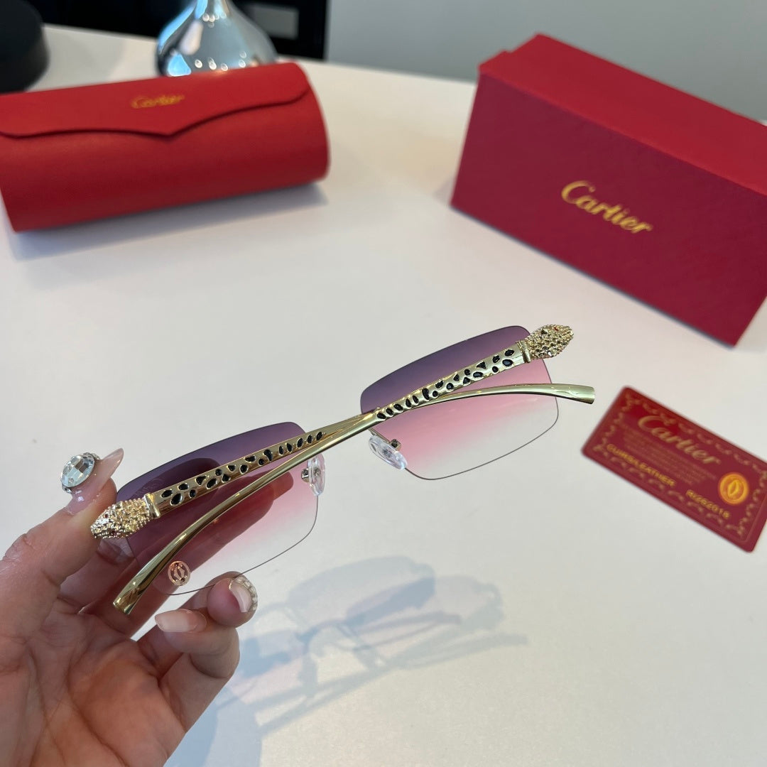 Cartier Lightweight Metal Rimless Silver Lens Sunglasses for Men & Wo - 372285 - detail image 8