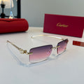 Cartier Lightweight Metal Rimless Silver Lens Sunglasses for Men & Wo - 372285
