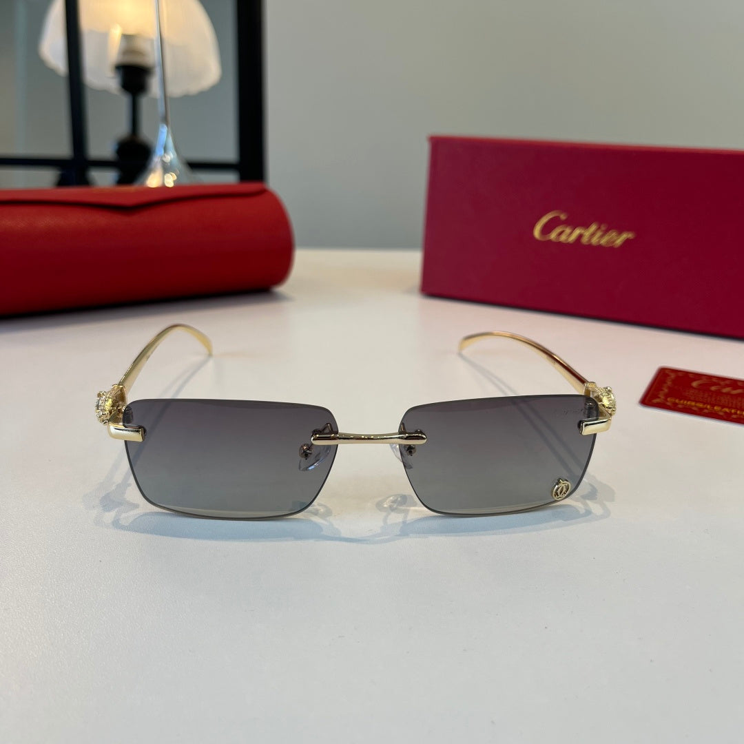 Cartier Lightweight Metal Rimless Silver Lens Sunglasses for Men & Wo - 432395 - detail image 2