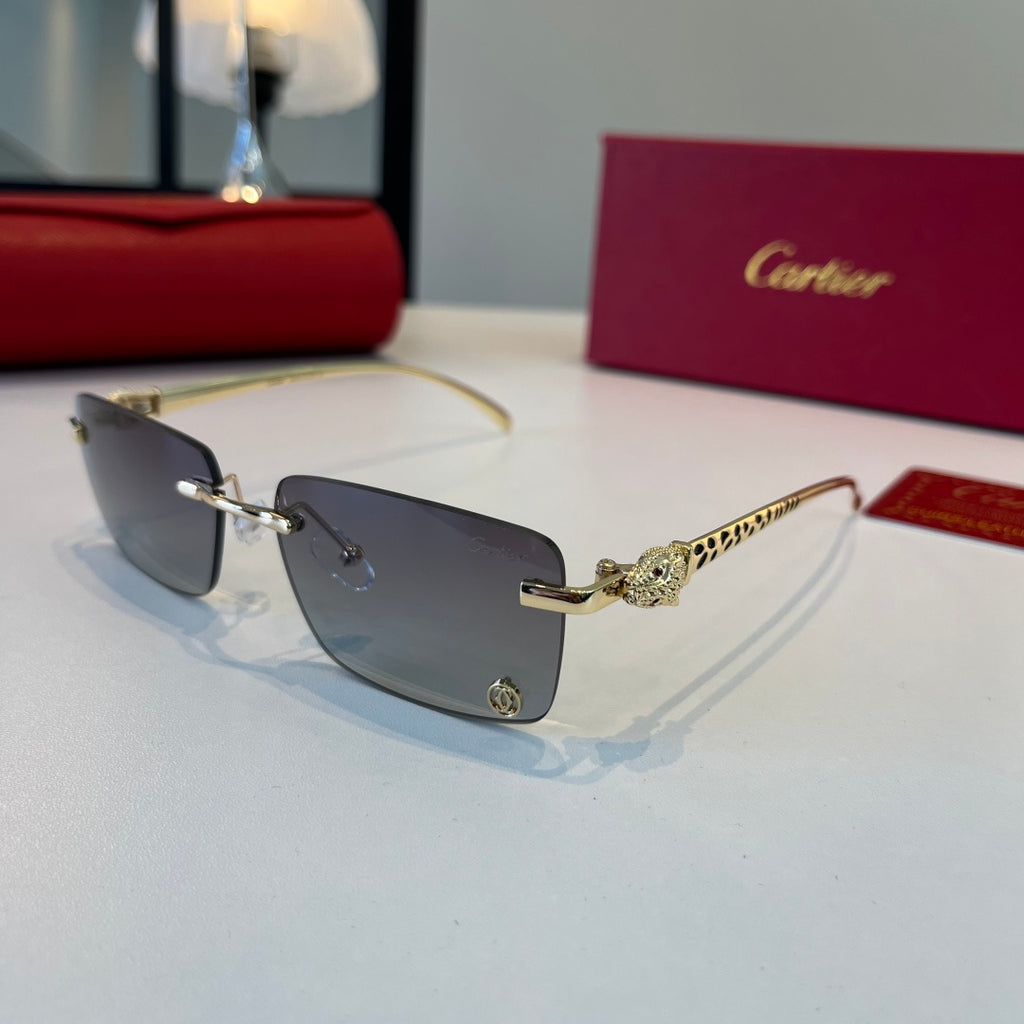 Cartier Lightweight Metal Rimless Silver Lens Sunglasses for Men & Wo - 372286 - detail image 3