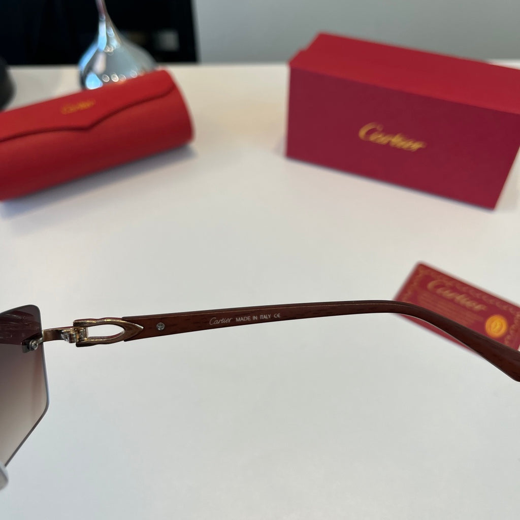 Cartier Lightweight Metal Rimless Red Lens Sunglasses for Men & Women - 372287 - detail image 10