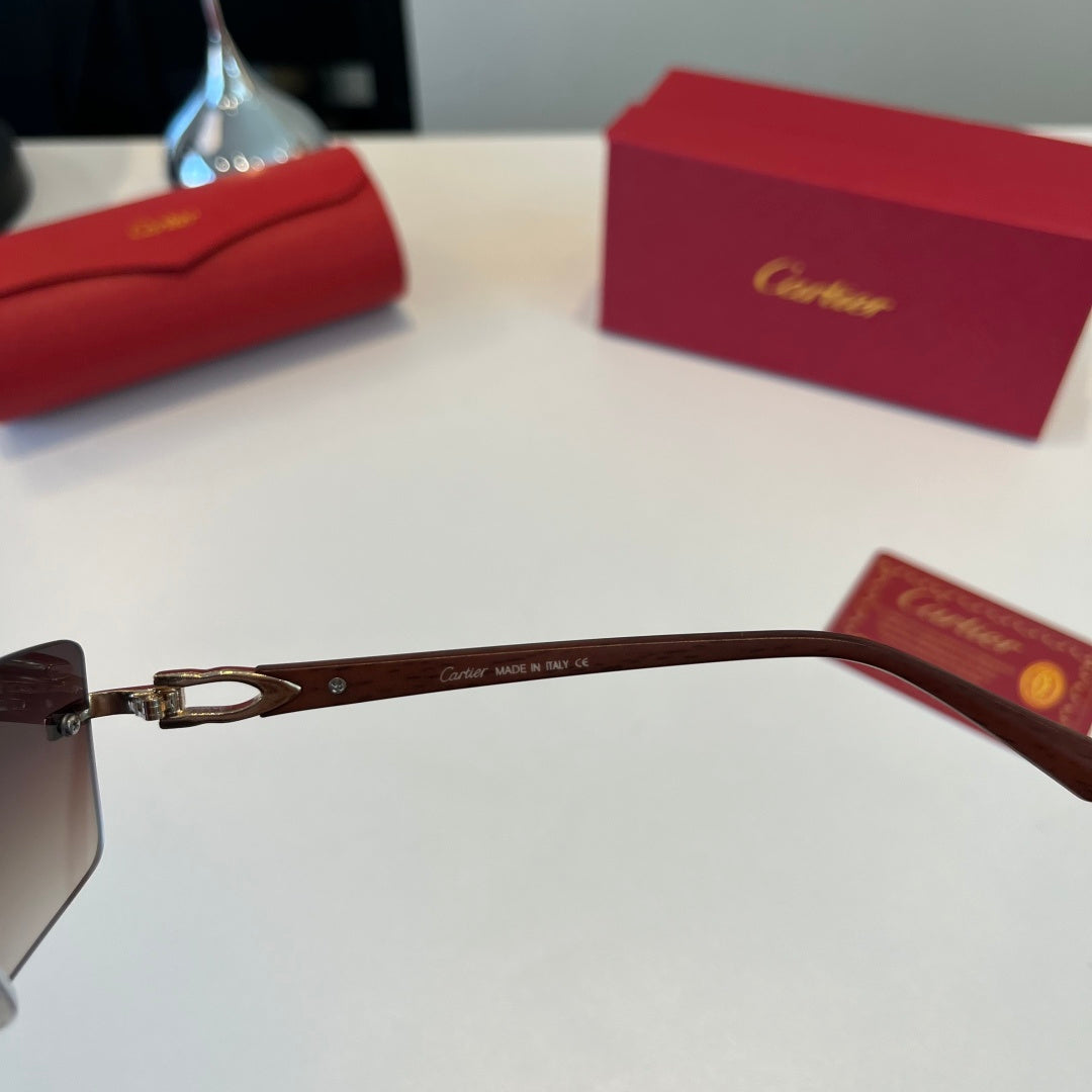 Cartier Lightweight Metal Rimless Red Lens Sunglasses for Men & Women - 432396 - detail image 10