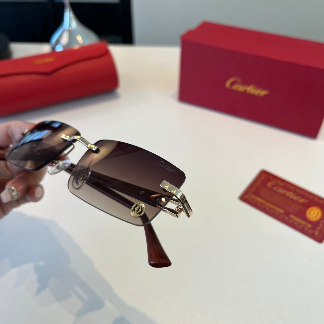 Cartier Lightweight Metal Rimless Red Lens Sunglasses for Men & Women - 432396 - detail image 6