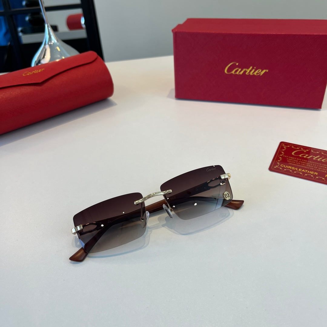 Cartier Lightweight Metal Rimless Red Lens Sunglasses for Men & Women - 372287 - detail image 8