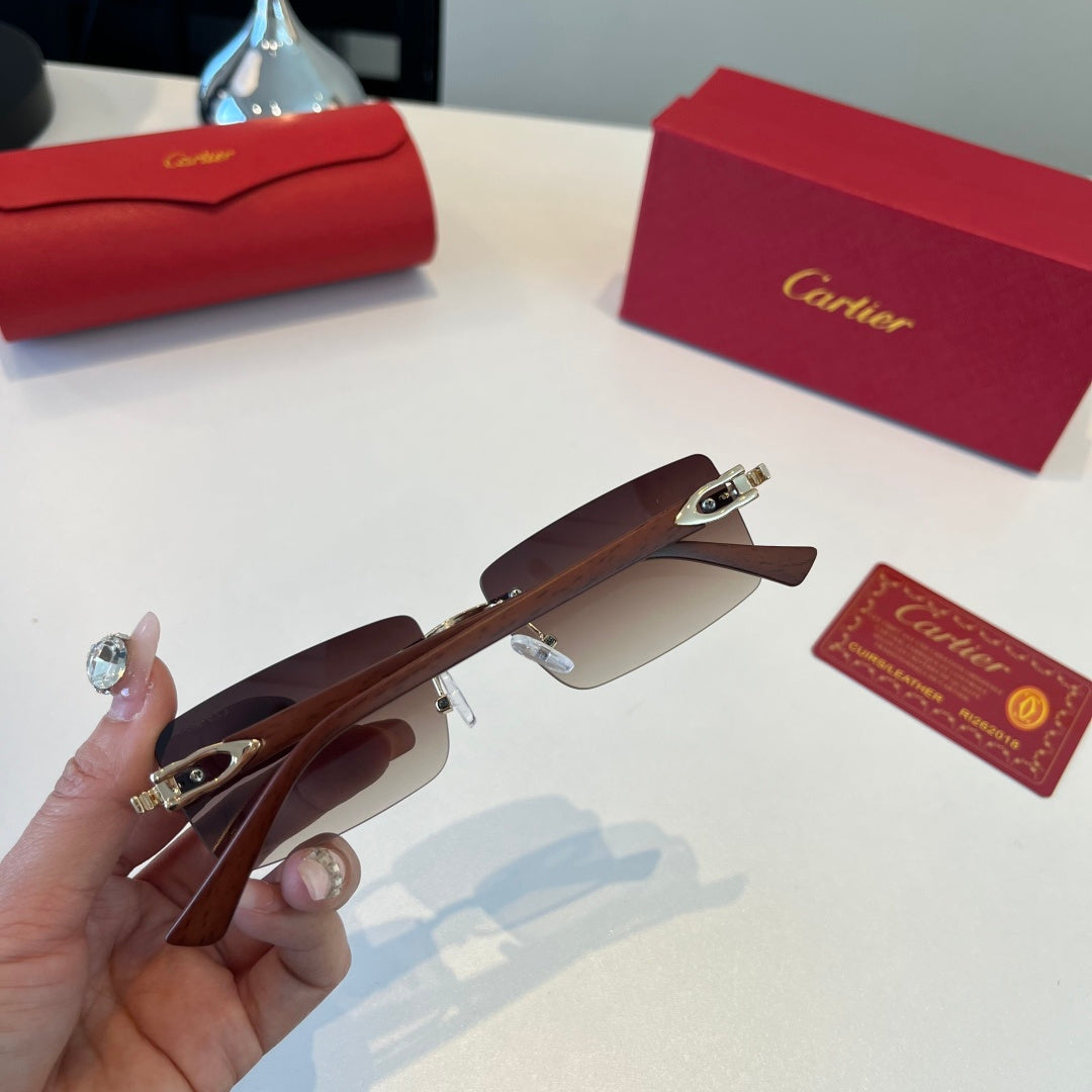 Cartier Lightweight Metal Rimless Red Lens Sunglasses for Men & Women - 432396 - detail image 9