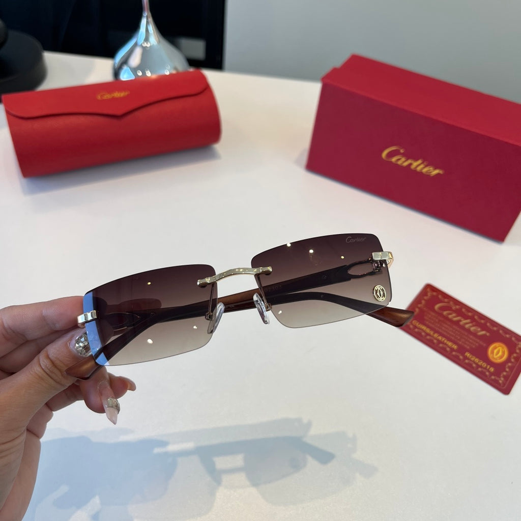 Cartier Lightweight Metal Rimless Red Lens Sunglasses for Men & Women - 372287 - detail image 5