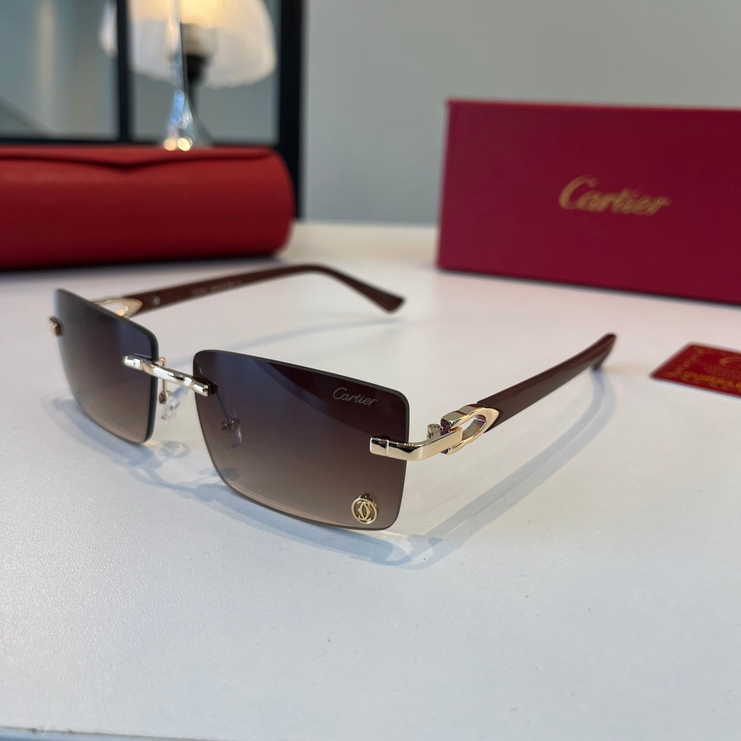 Cartier Lightweight Metal Rimless Red Lens Sunglasses for Men & Women - 372287 - detail image 3
