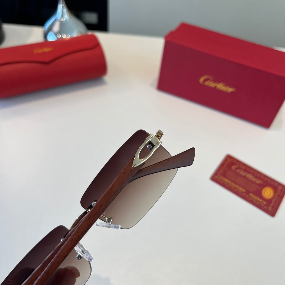 Cartier Lightweight Metal Rimless Red Lens Sunglasses for Men & Women - 372287 - detail image 7