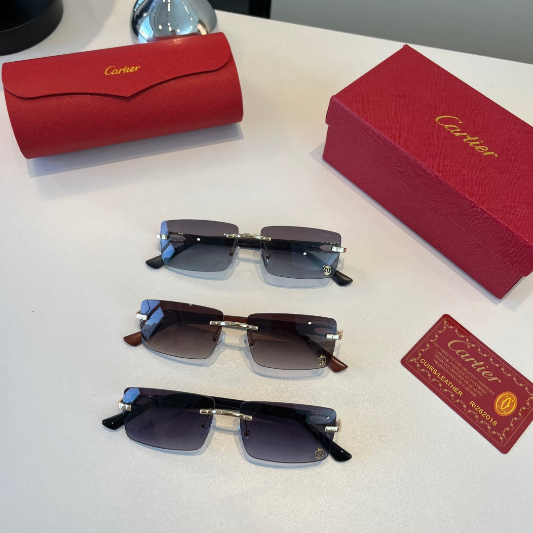 Cartier Lightweight Metal Rimless Red Lens Sunglasses for Men & Women - 465818 - detail image 11