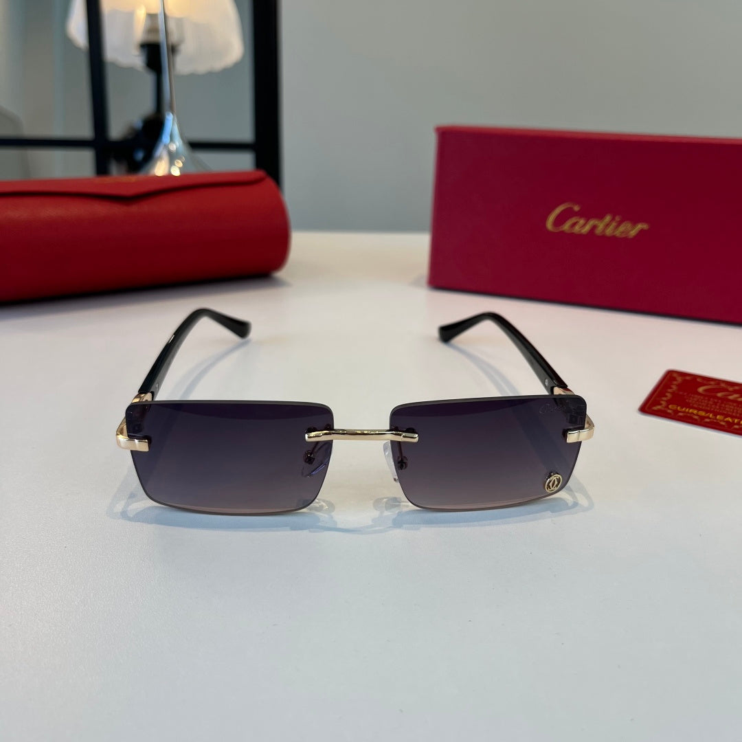 Cartier Lightweight Metal Rimless Silver Lens Sunglasses for Men & Wo - 372288 - detail image 2