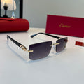 Cartier Lightweight Metal Rimless Silver Lens Sunglasses for Men & Wo - 372288