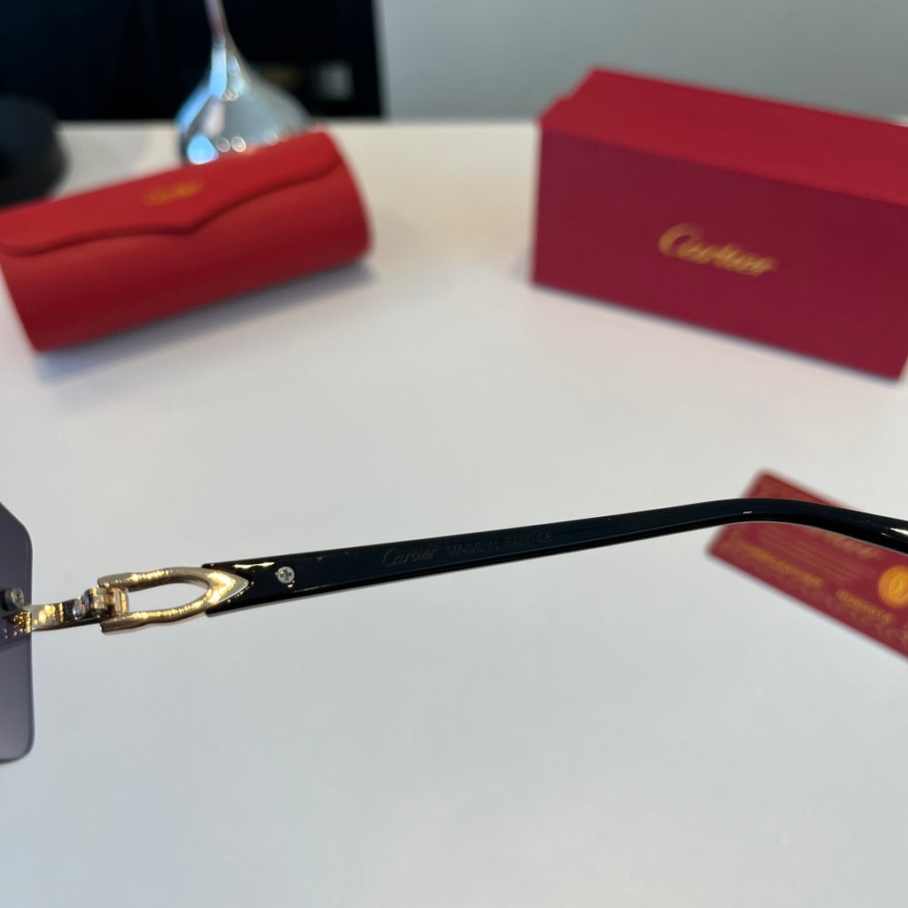 Cartier Lightweight Metal Rimless Silver Lens Sunglasses for Men & Wo - 372288 - detail image 8