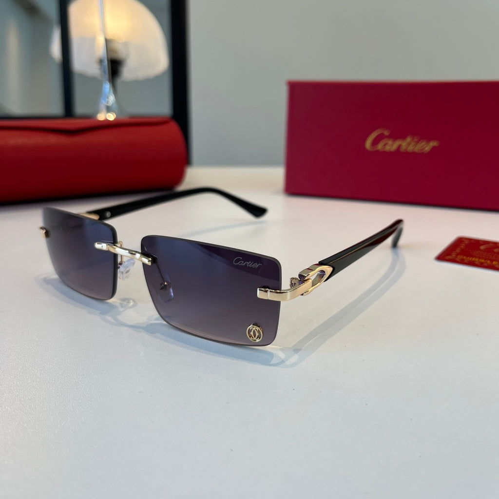Cartier Lightweight Metal Rimless Silver Lens Sunglasses for Men & Wo - 372288 - detail image 3