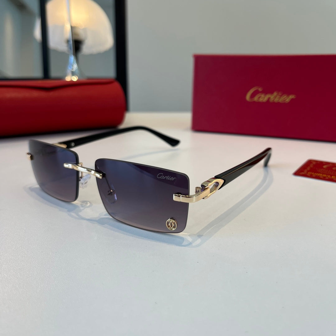 Cartier Lightweight Metal Rimless Silver Lens Sunglasses for Men & Wo - 372288 - detail image 3