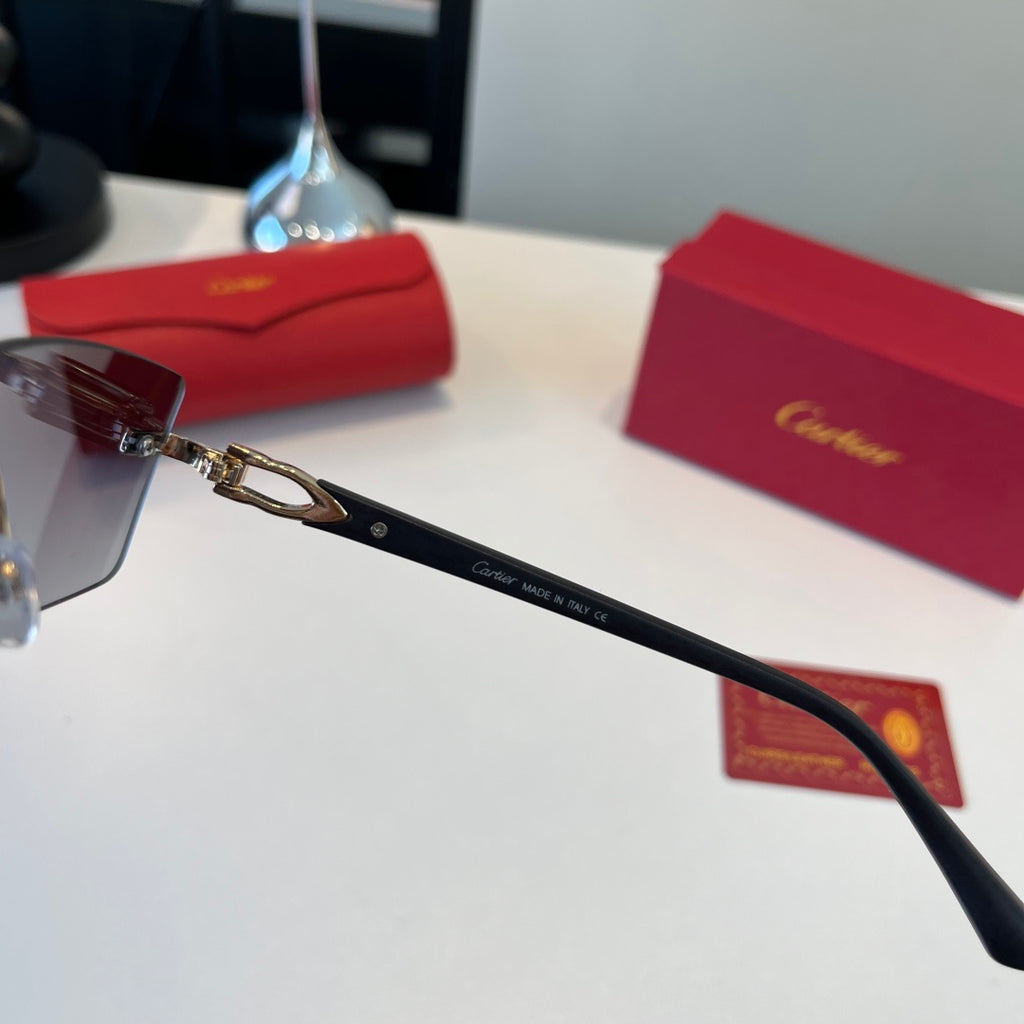 Cartier Lightweight Metal Rimless Silver Lens Sunglasses for Men & Wo - 372289 - detail image 11