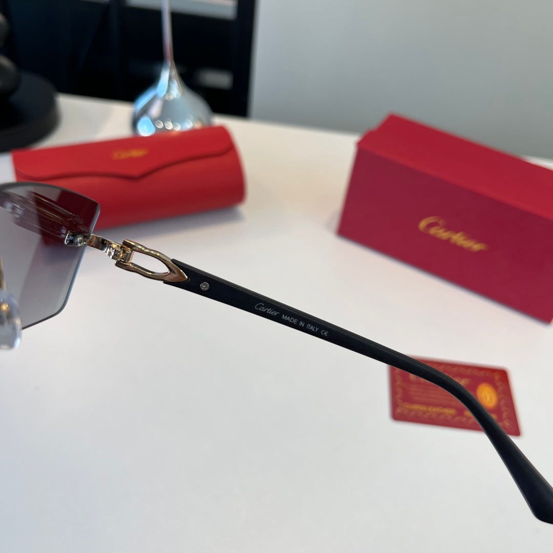 Cartier Lightweight Metal Rimless Silver Lens Sunglasses for Men & Wo - 372289 - detail image 11