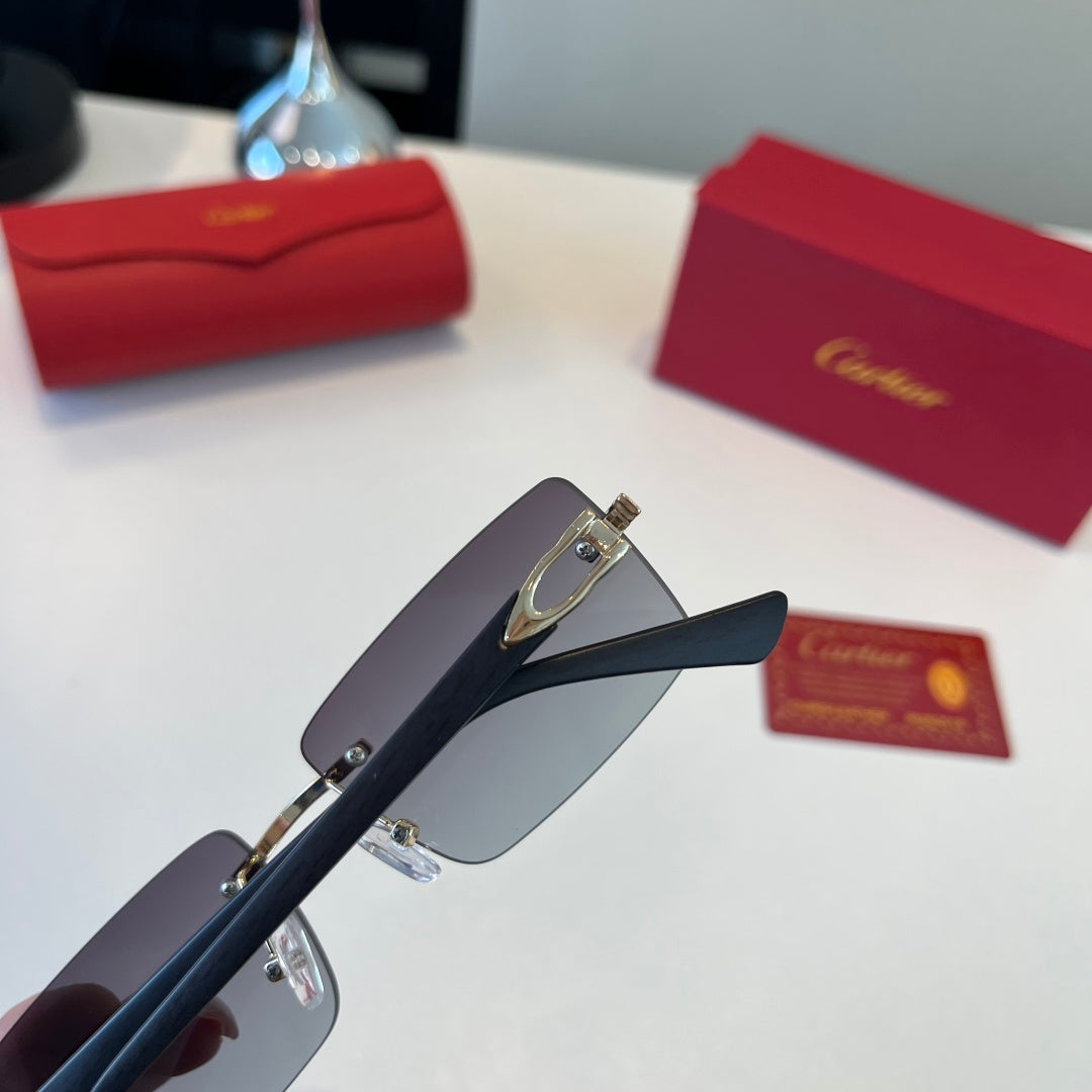 Cartier Lightweight Metal Rimless Silver Lens Sunglasses for Men & Wo - 372289 - detail image 8