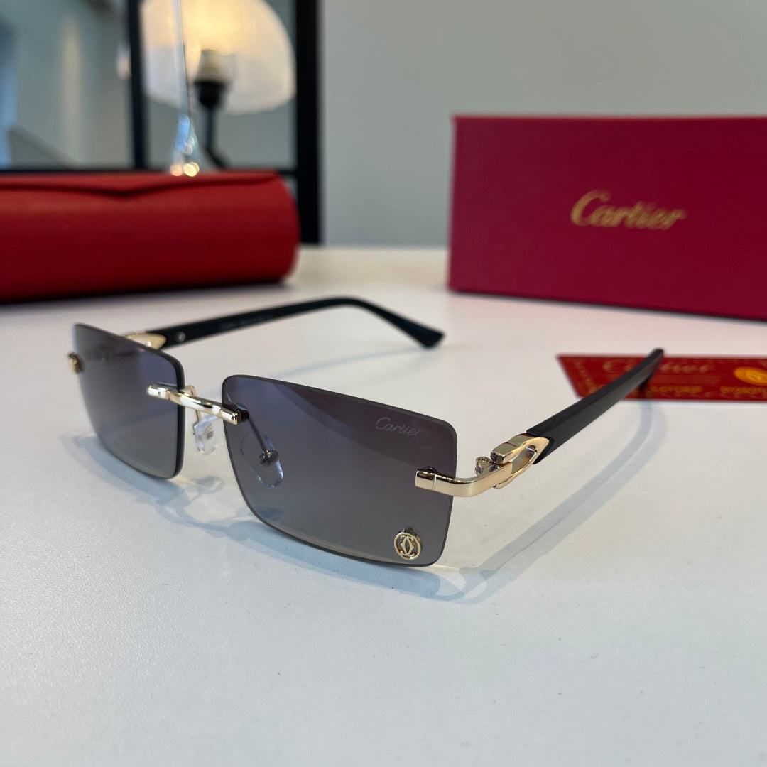 Cartier Lightweight Metal Rimless Silver Lens Sunglasses for Men & Wo - 372289 - detail image 3