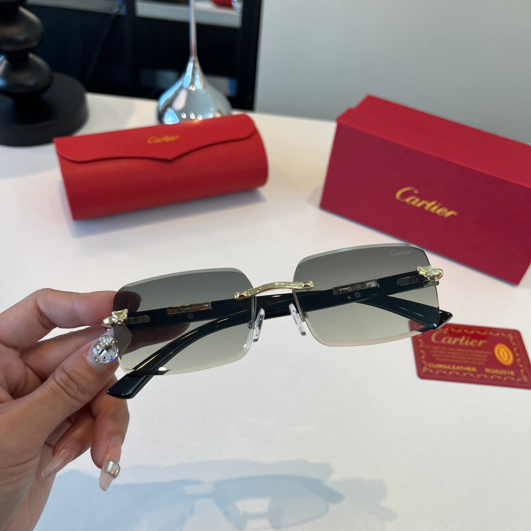 Cartier Lightweight Metal Rimless Silver Lens Sunglasses for Men & Wo - 372290 - detail image 5