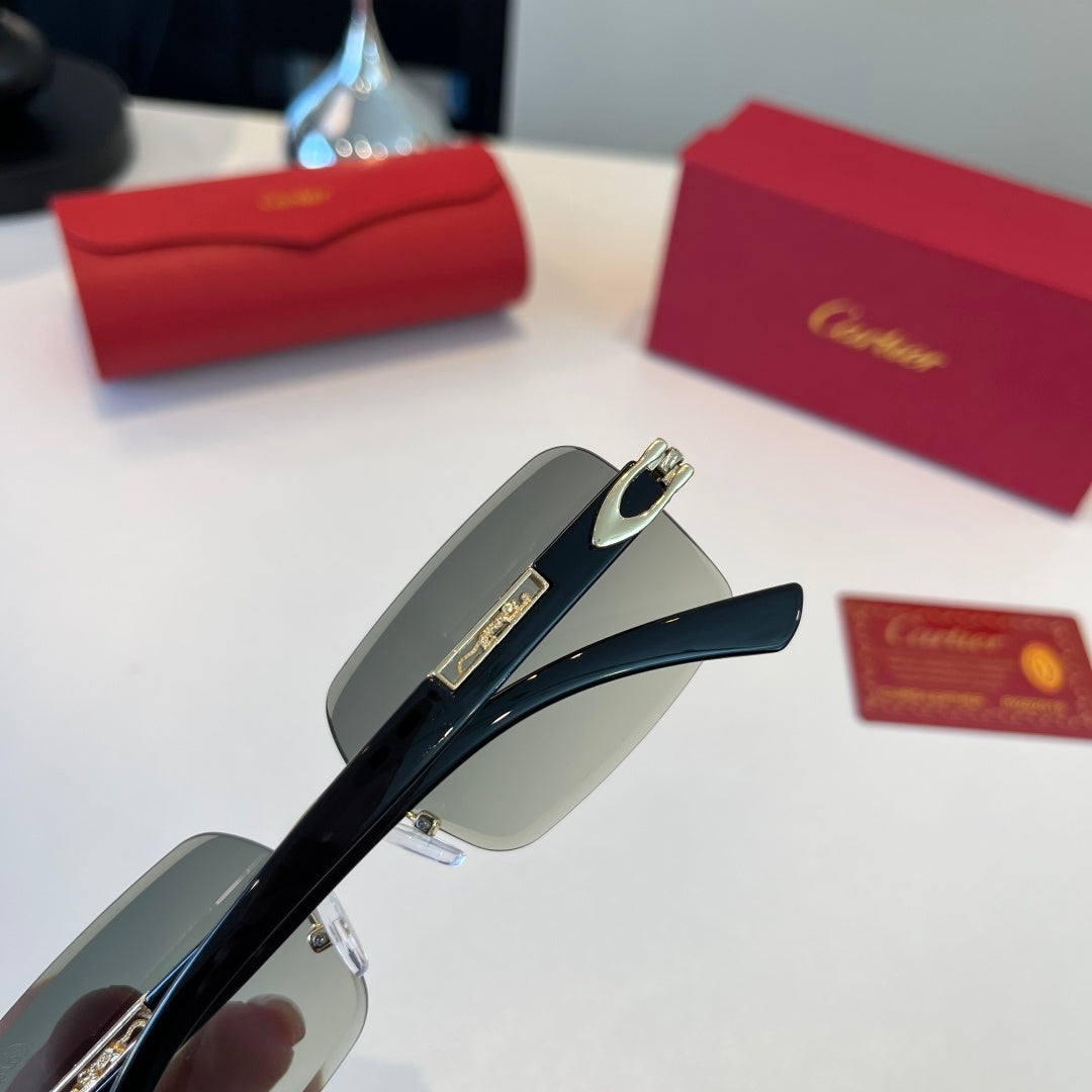 Cartier Lightweight Metal Rimless Silver Lens Sunglasses for Men & Wo - 372290 - detail image 7