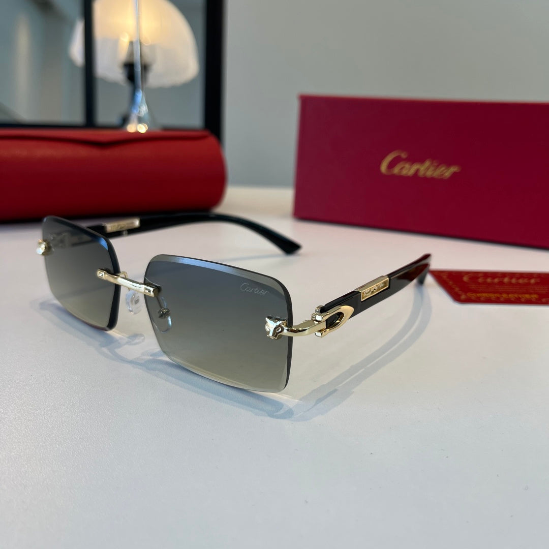 Cartier Lightweight Metal Rimless Silver Lens Sunglasses for Men & Wo - 432397 - detail image 3