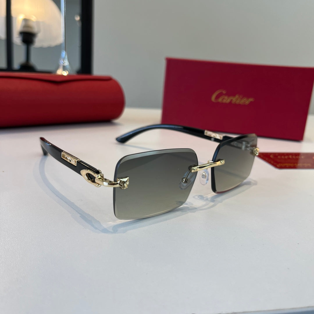 Cartier Lightweight Metal Rimless Silver Lens Sunglasses for Men & Wo - 465819