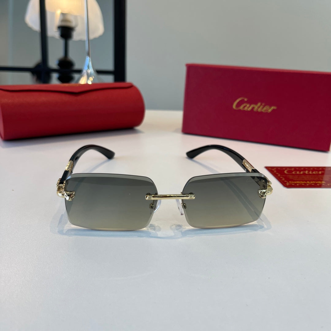 Cartier Lightweight Metal Rimless Silver Lens Sunglasses for Men & Wo - 465819 - detail image 2