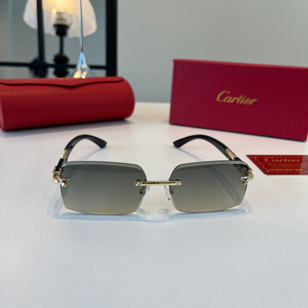 Cartier Lightweight Metal Rimless Silver Lens Sunglasses for Men & Wo - 372290 - detail image 2