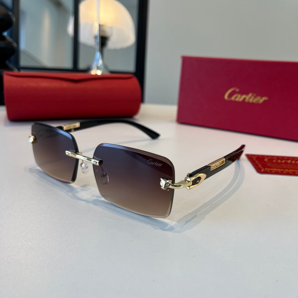 Cartier Lightweight Metal Rimless Red Lens Sunglasses for Men & Women - 372291 - detail image 3