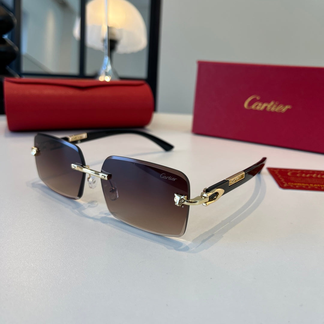 Cartier Lightweight Metal Rimless Red Lens Sunglasses for Men & Women - 372291 - detail image 3