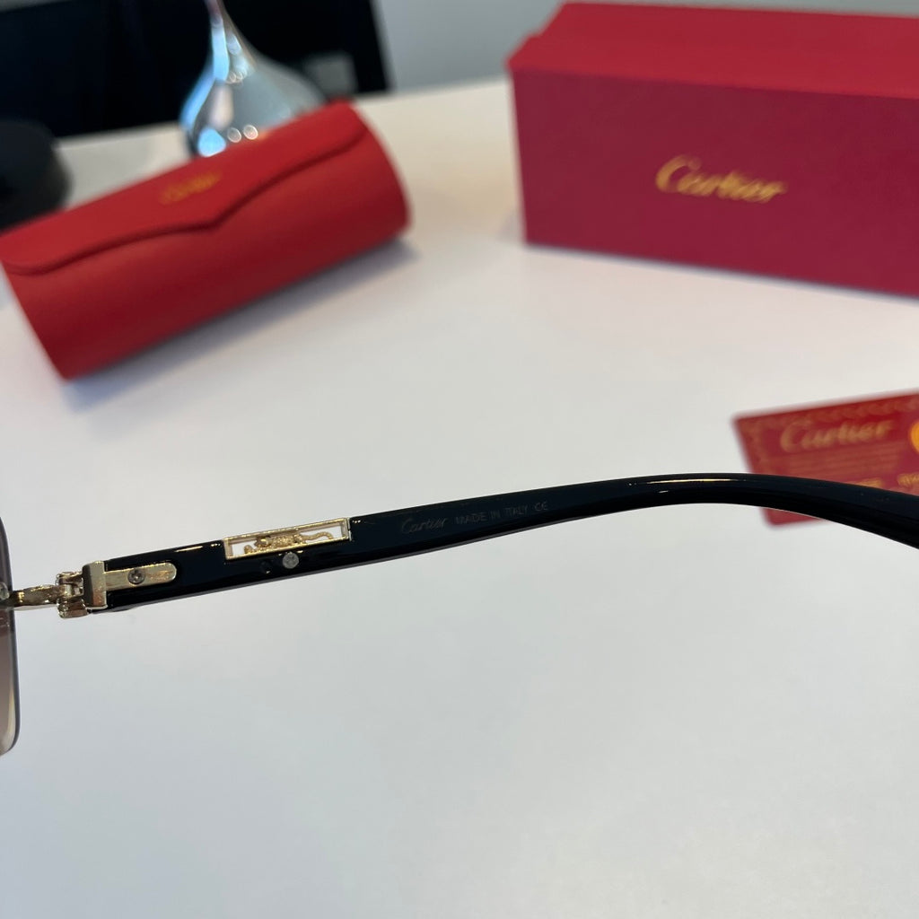 Cartier Lightweight Metal Rimless Red Lens Sunglasses for Men & Women - 372291 - detail image 8